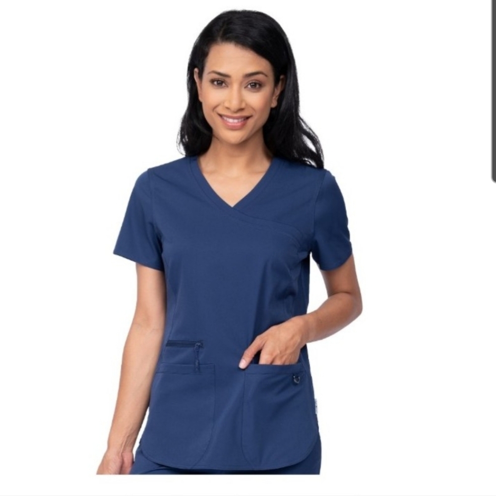 Women's Ava Therese V-Neck Scrub Top - Blue